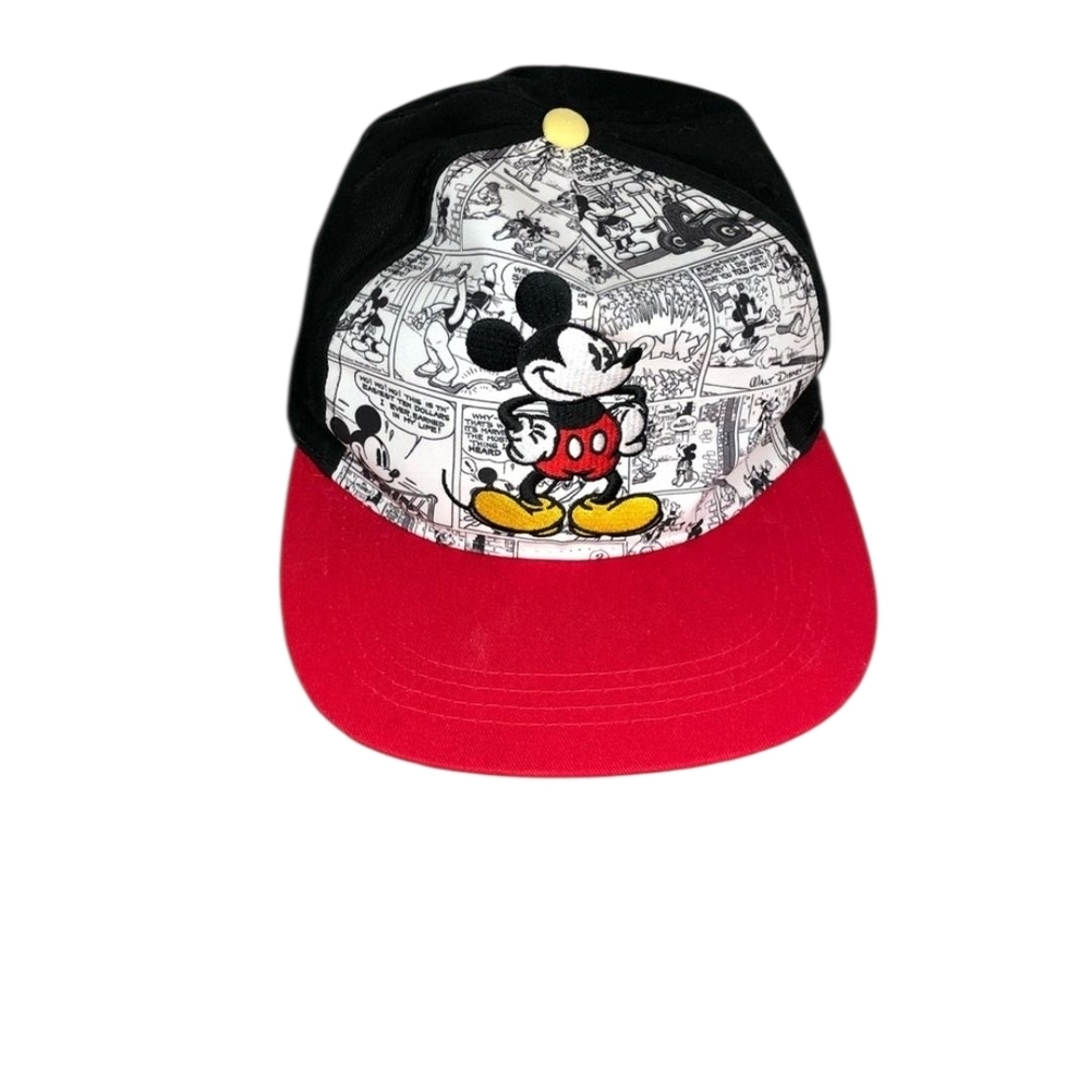 Disney Mickey Mouse Comic Style Cap - Red, Black, and White